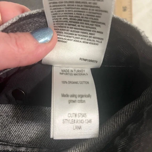 AGOLDE Lana Womens Sz 28 High Rise Straight Leg Jeans Lava Button Fly Frayed Hem - Picture 11 of 11